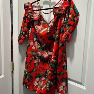 Dress tropical floral  sz 8 great construction